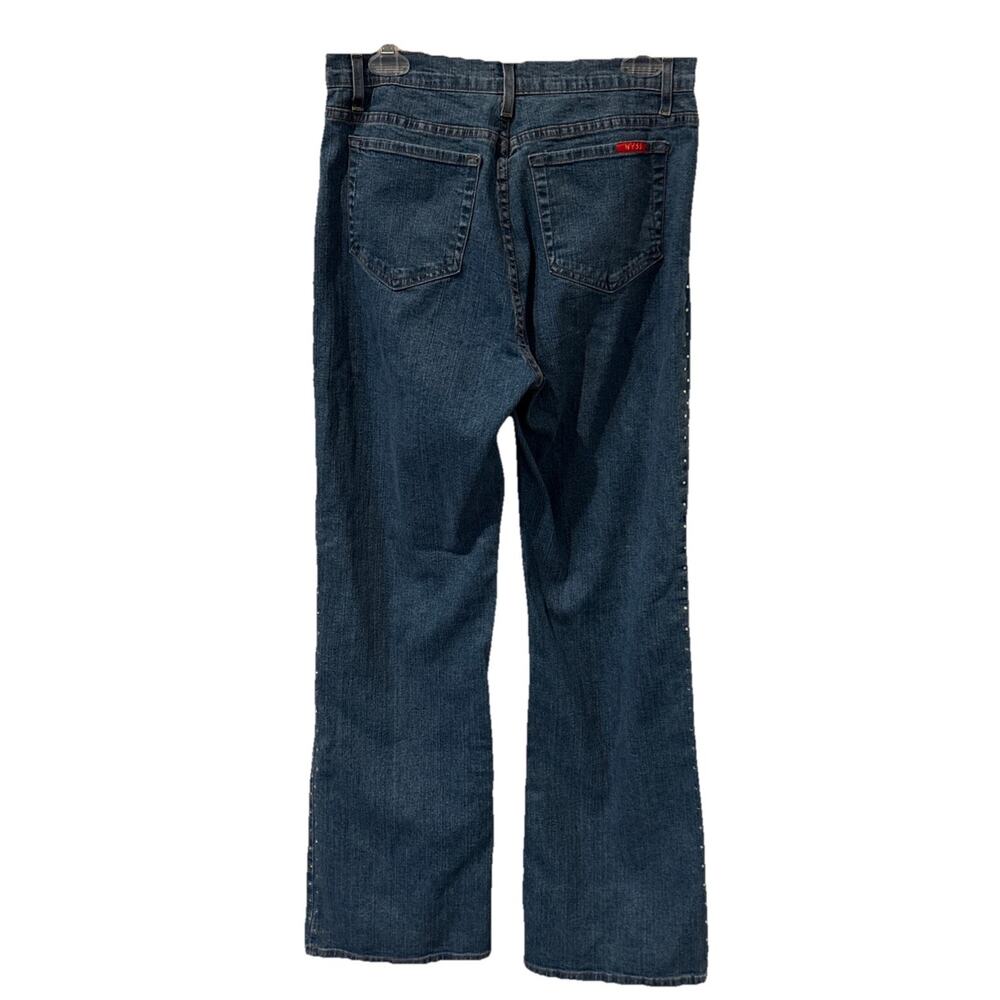 NYDJ Women's Blue Jeans Size 14 With Crystals On Front Pockets And Legs. - Picture 3 of 14